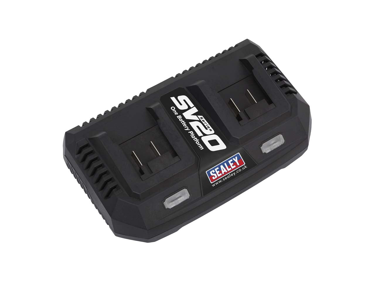 Sealey Battery Charger Mains Dual 20V SV20 Series Li-Ion LED Indicator CP20VMC2