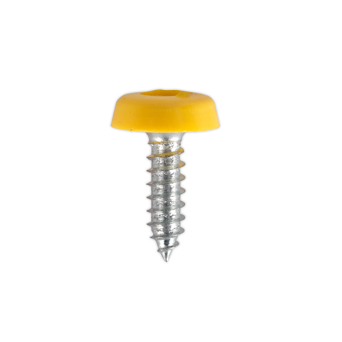 Sealey Number Plate Screw Plastic Enclosed Head 4.8 x 18mm Yellow Pack Of 50
