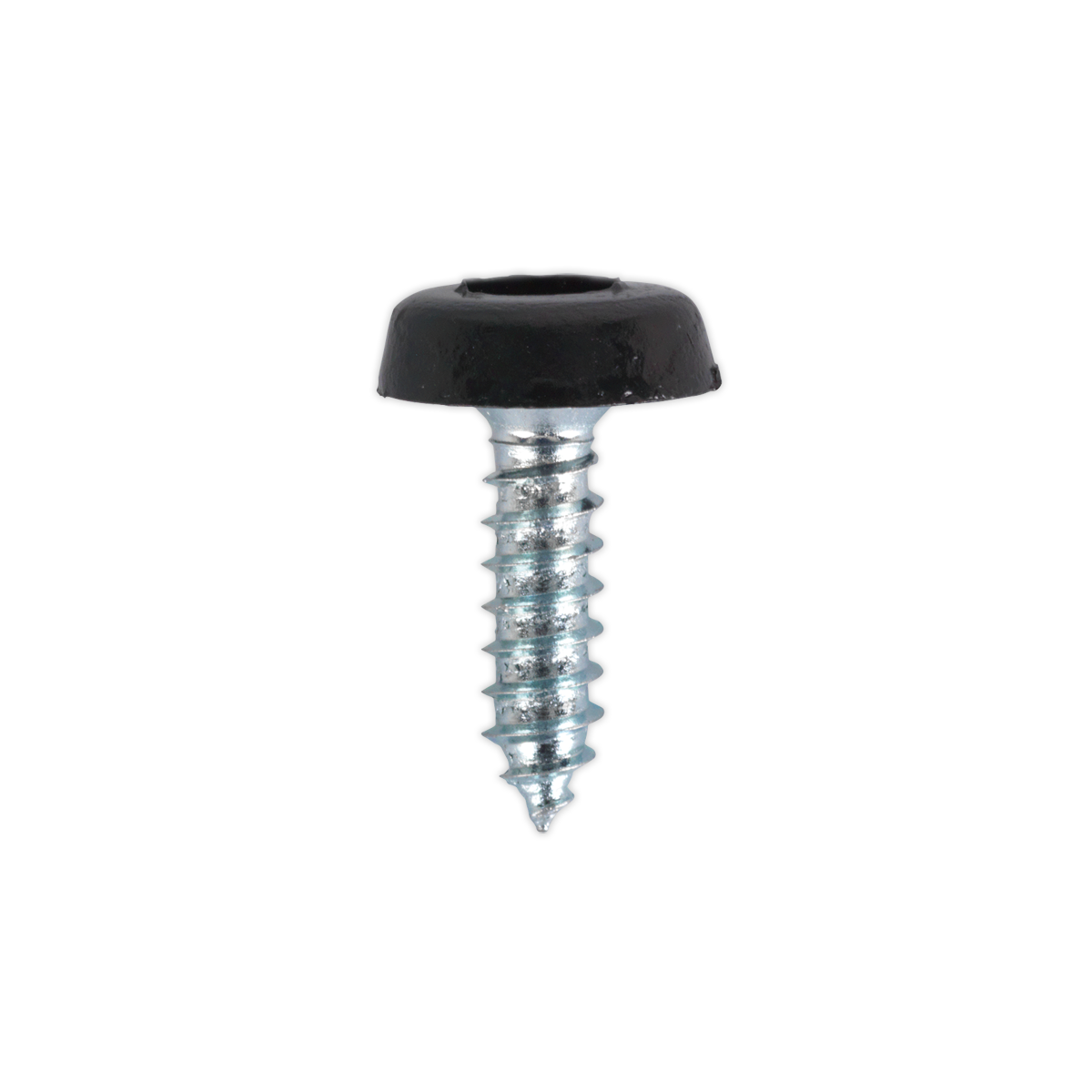 Sealey Number Plate Screw Plastic Enclosed Head 4.8 x 18mm Black Pack Of 50