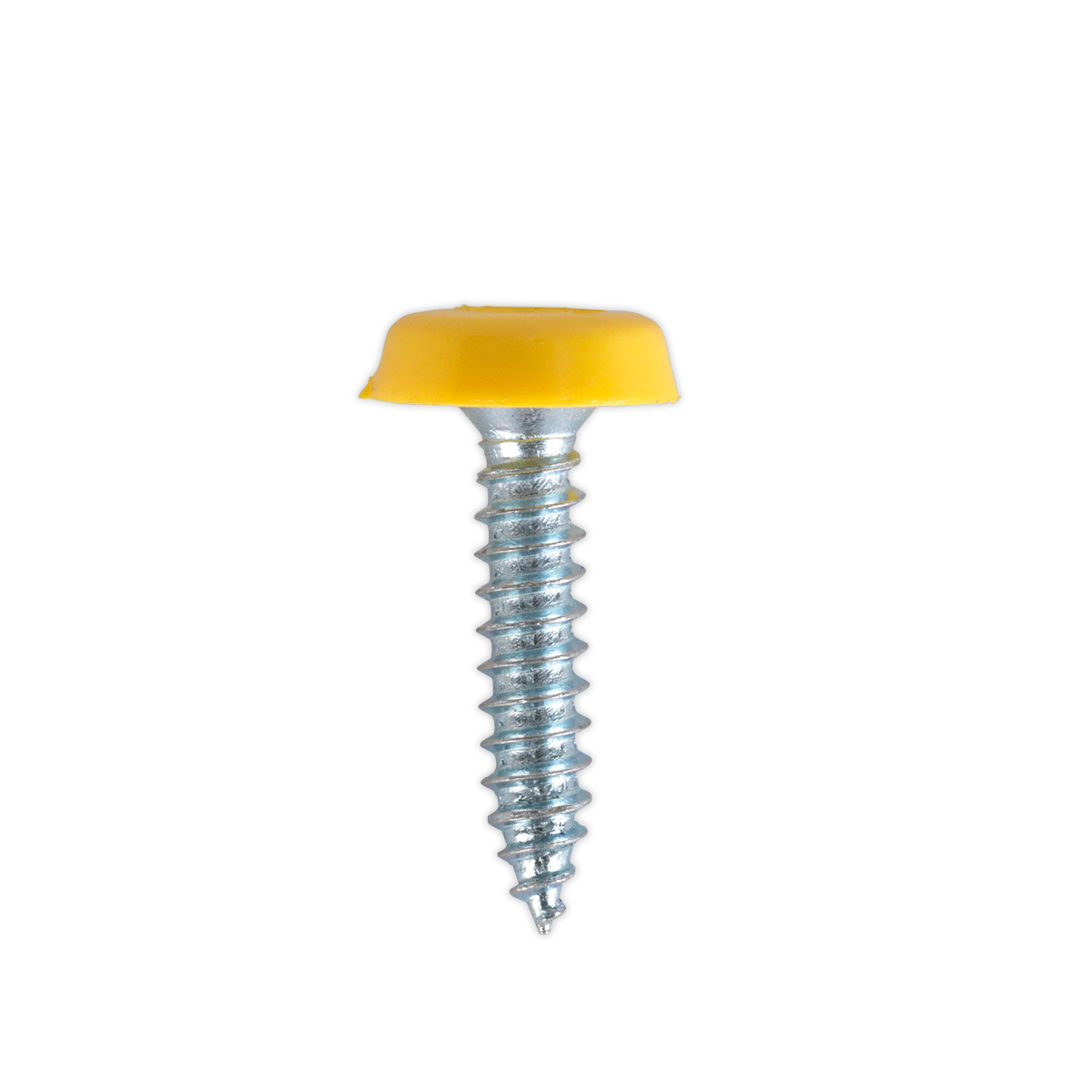 Sealey Number Plate Screw Plastic Enclosed Head 4.8 x 24mm Yellow Pack of 50