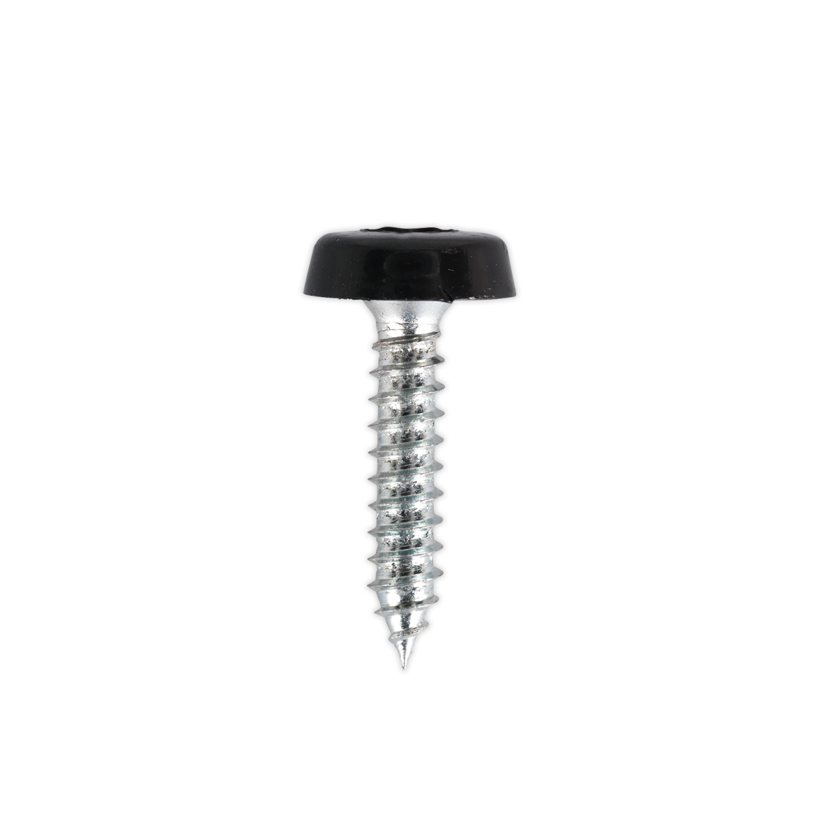 Sealey Number Plate Screw Plastic Enclosed Head 4.8 x 24mm Black Pack of 50