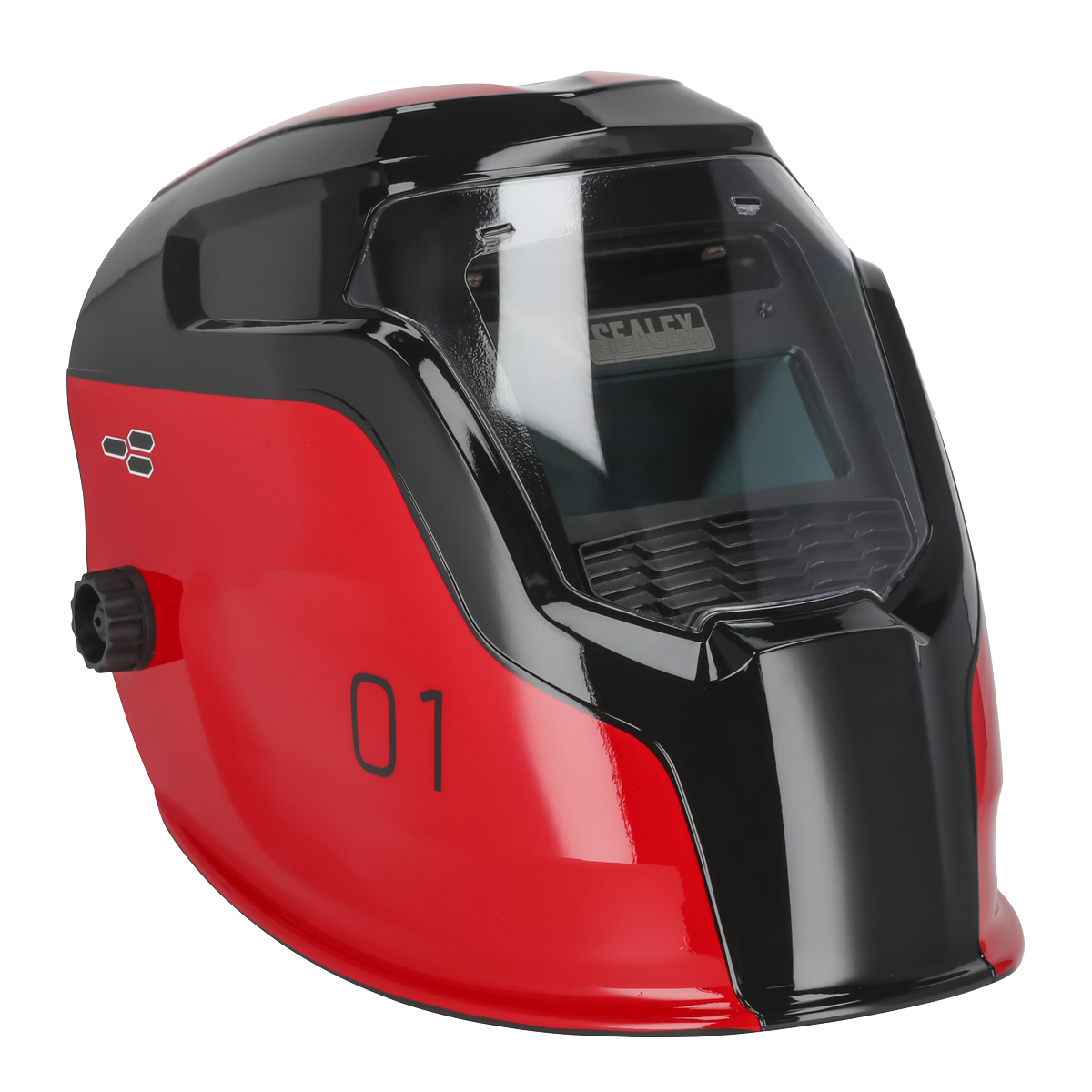 Sealey Auto Darkening Welding Helmet With Rotary Knob - Shade 9-13 - Red PWH1