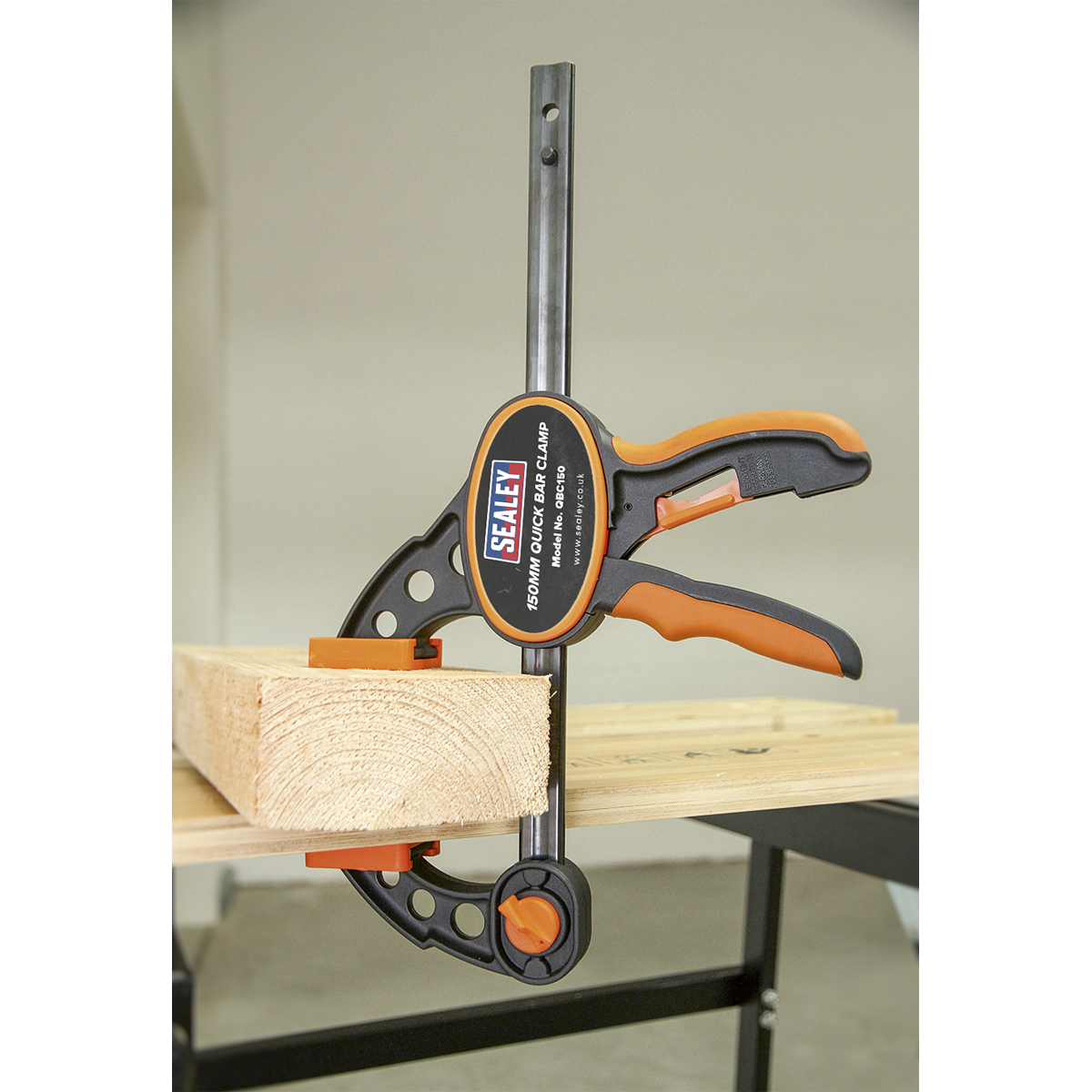 Sealey Heavy Duty Quick Bar Clamp With Textured TPR Grip - 150mm QBC150