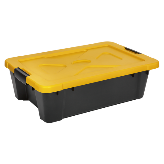 Sealey Composite Stackable Storage Box With Lid 27 Litre Storage Organiser APB27