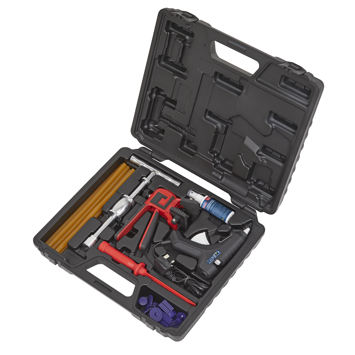 Sealey Hot Glue Paintless Dent Repair Kit With Glue Removal Spray 230V RE105