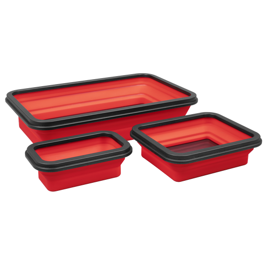 Sealey Parts Tray Collapsible Magnetic Oil Resistant Silicone 3 Pieces APCMTS