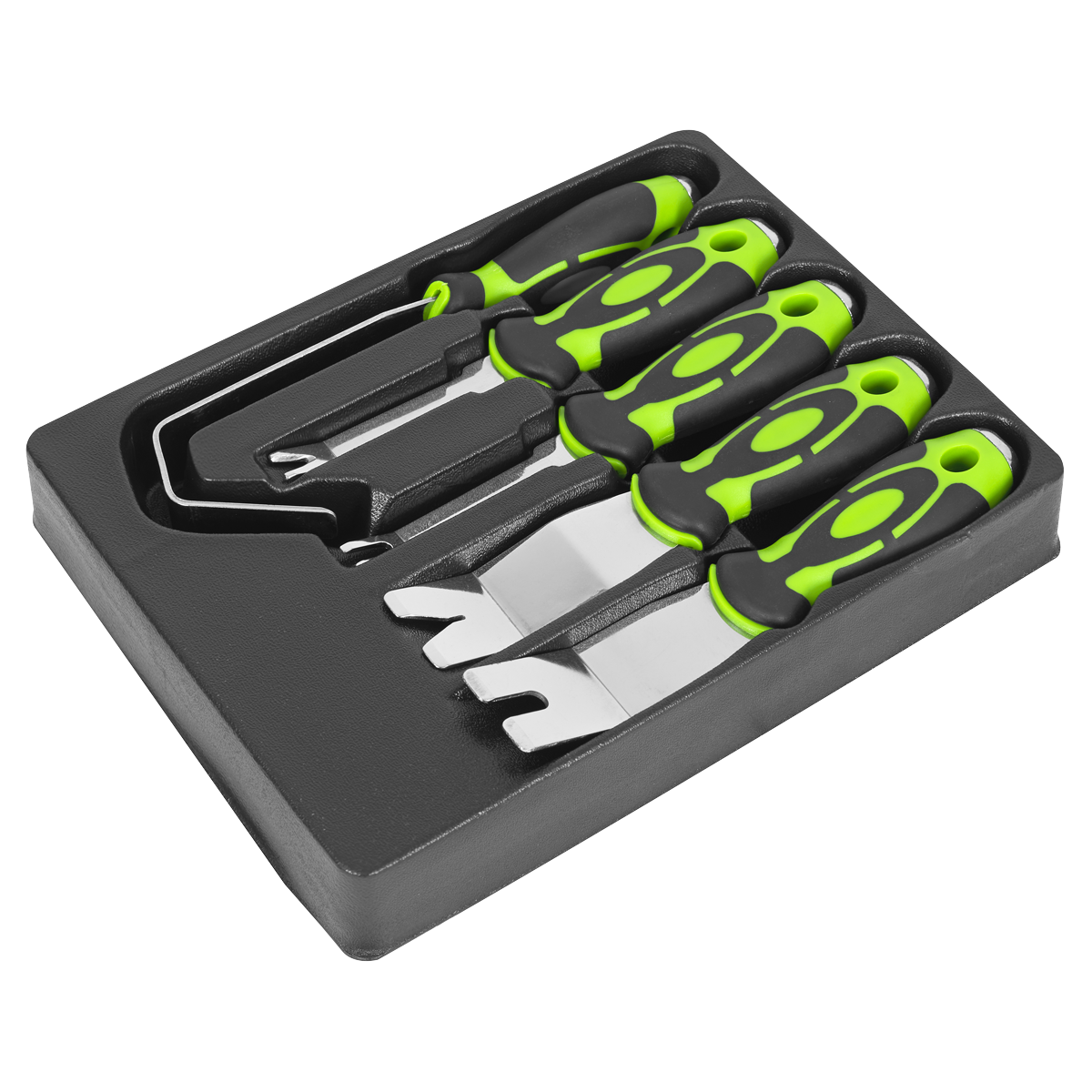 Sealey Door Panel & Trim Clip Removal Tool Set U & V-Profile Tips 5 Pieces RT006