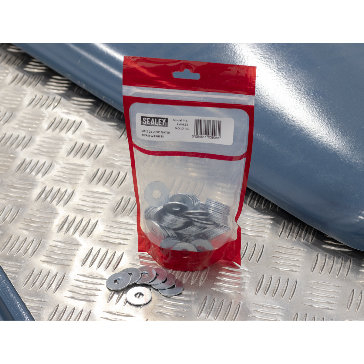 Sealey Repair Washer M8 x 25mm Zinc Plated Pack of 100 Pieces With Bag RW825
