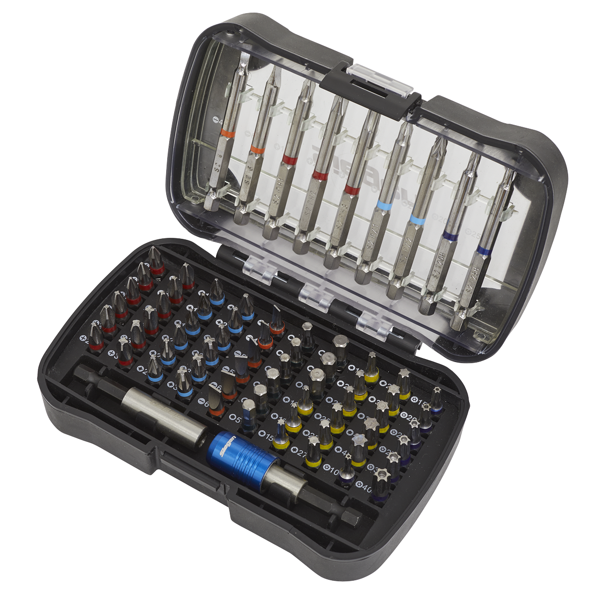 Sealey 71 Pieces Colour-Coded S2 Steel Power Tool Bit Set In Storage Case S01038