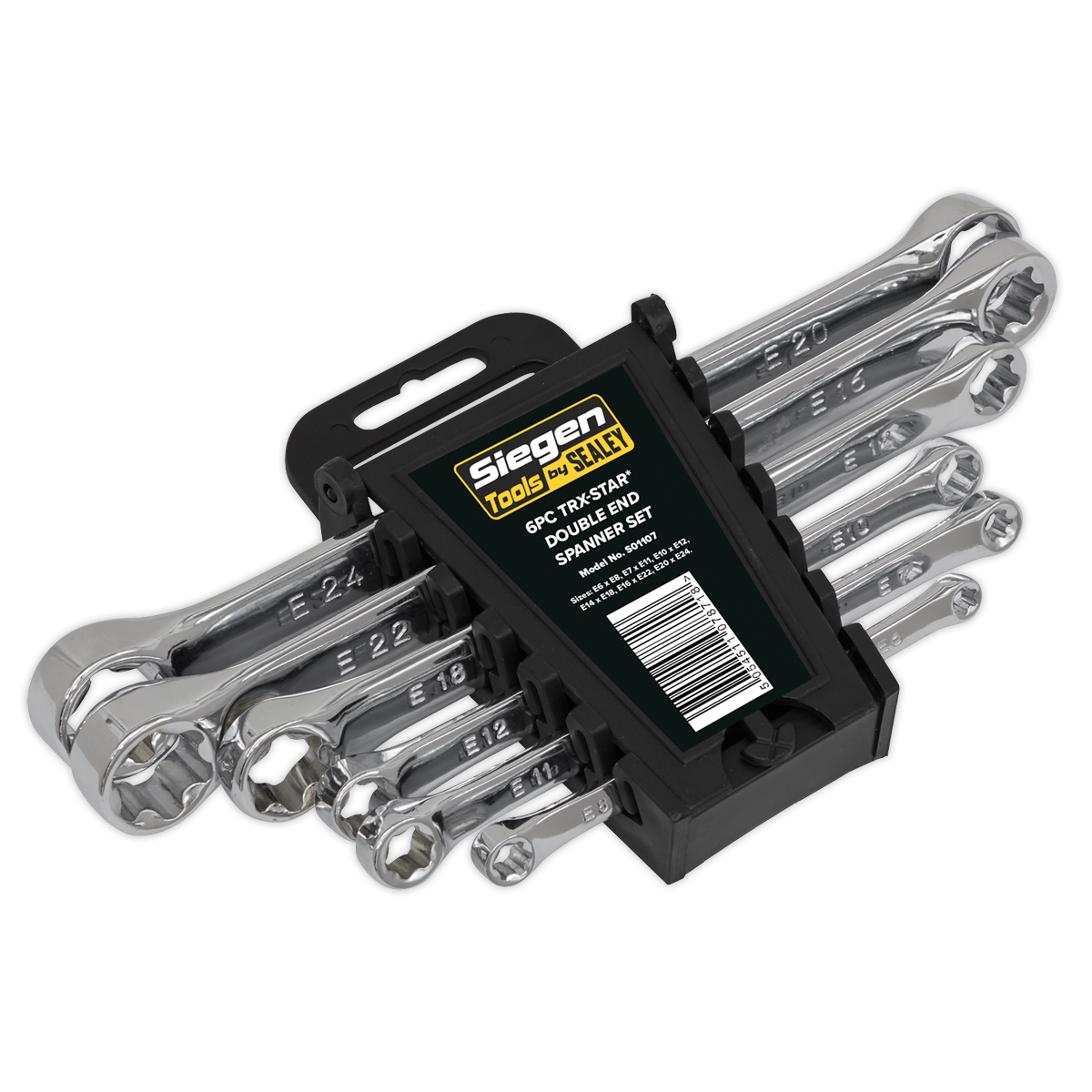 Sealey TRX-Star Double End Spanner Set 6Pc Fully Polished Mirror Finished S01107