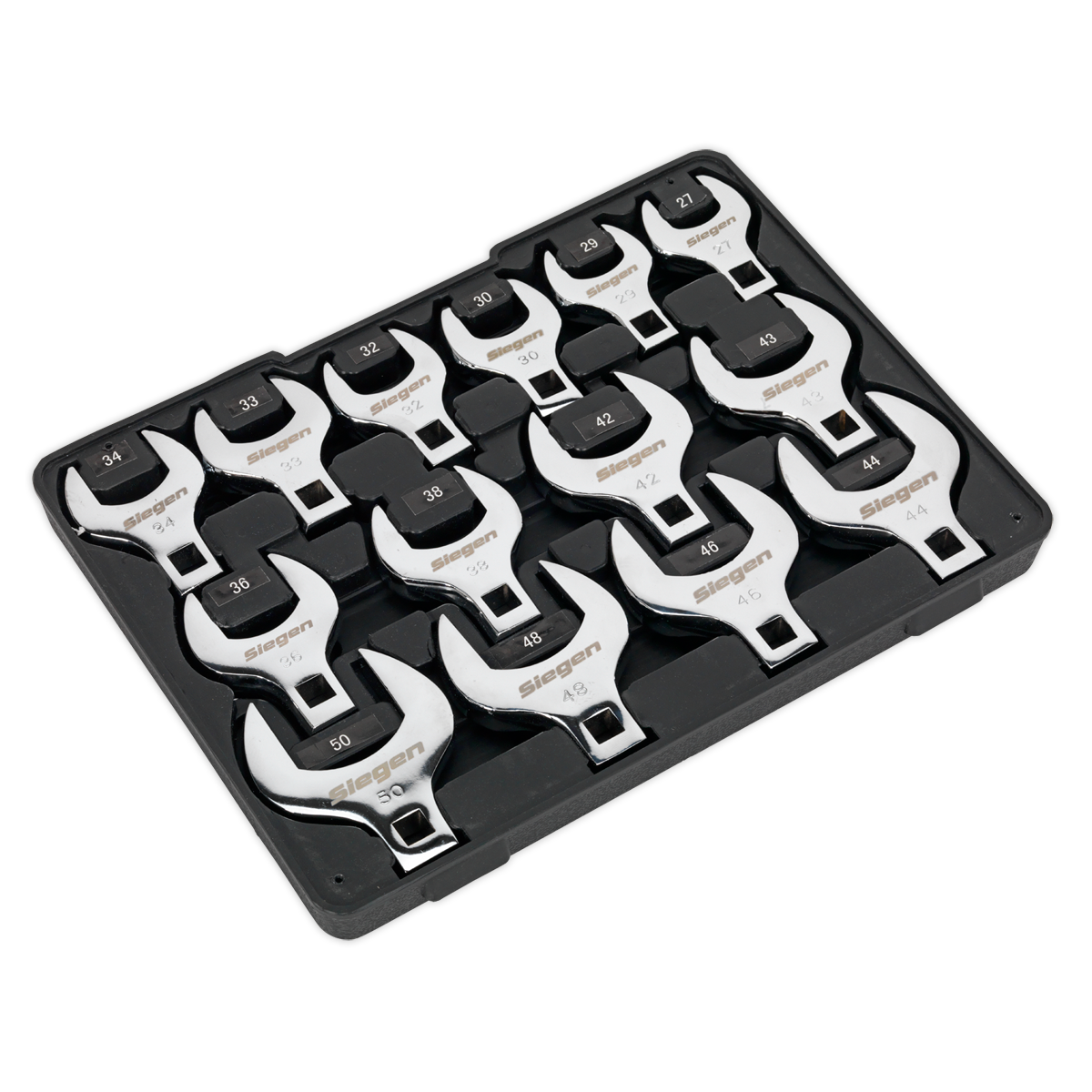 Sealey Crows Foot Open End Spanner Set 14 Pieces 1/2" Square Drive Metric S01109