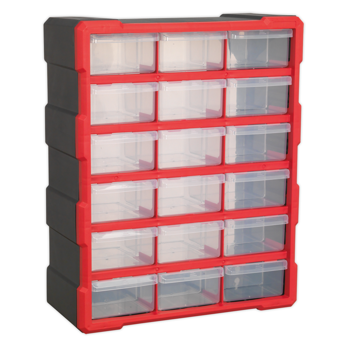 Sealey Cabinet Box 18 Impact Resistant Composite Drawers - Red/Black APDC18R