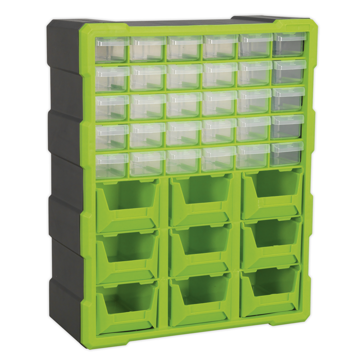 Sealey Cabinet Tool Box Wall Mountable 39 Drawer - Hi-Vis Green/Black APDC39HV
