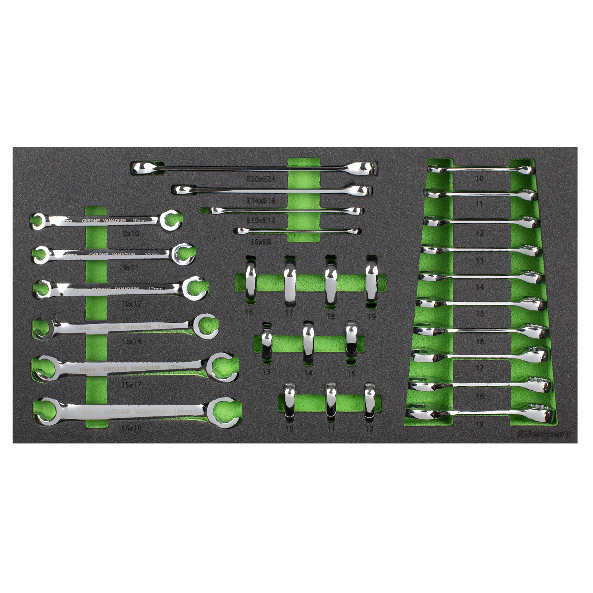 Sealey Siegen Specialised Spanner Set With Foam Storage Tool Tray 30 Pcs S01274