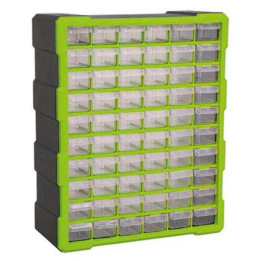 Sealey Cabinet Tool Box 60 Drawer Wall Mountable - Hi-Vis Green/Black APDC60HV
