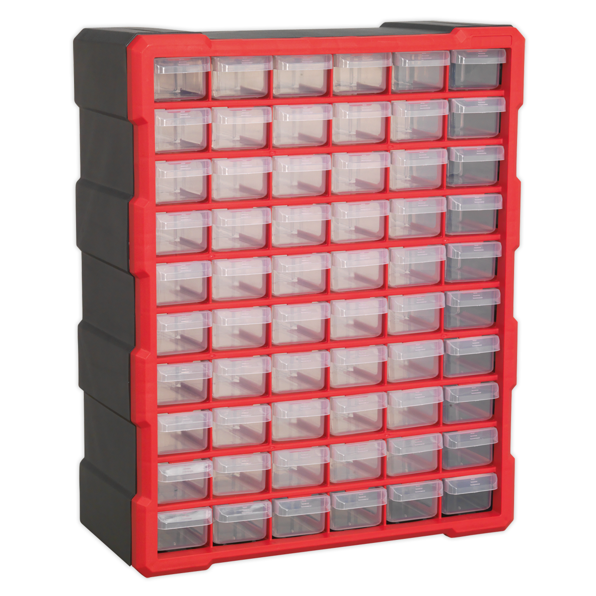 Sealey Cabinet Box 60 Drawer Wall Mountable/Freestanding - Red/Black APDC60R