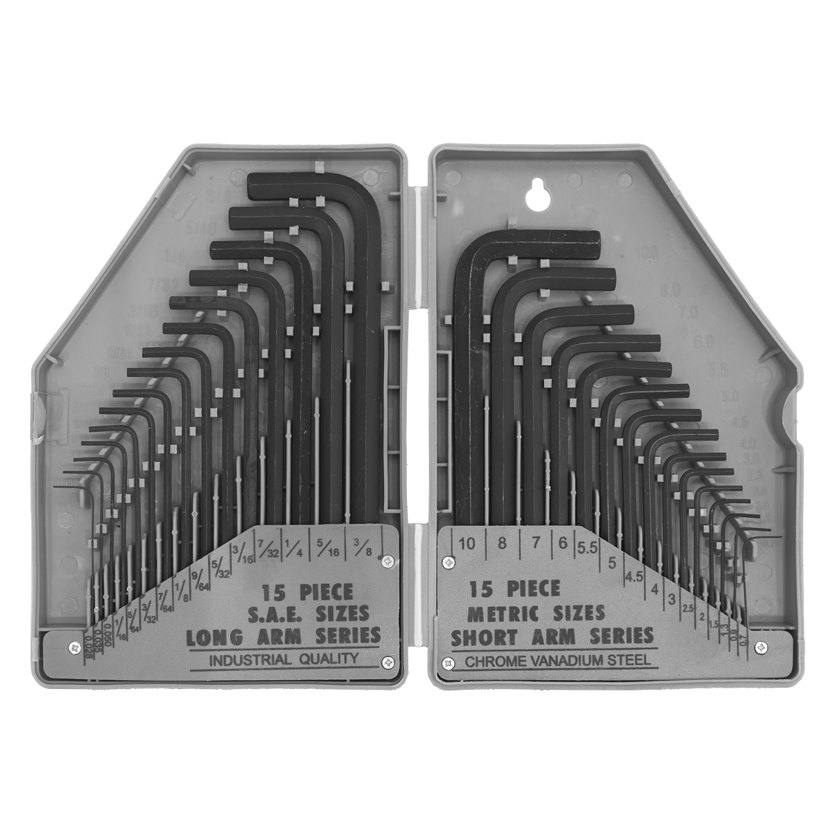 Sealey Hex Key Set Long/Short Arm 30 Pcs Metric/Imperial Chrome Vanadium S0484