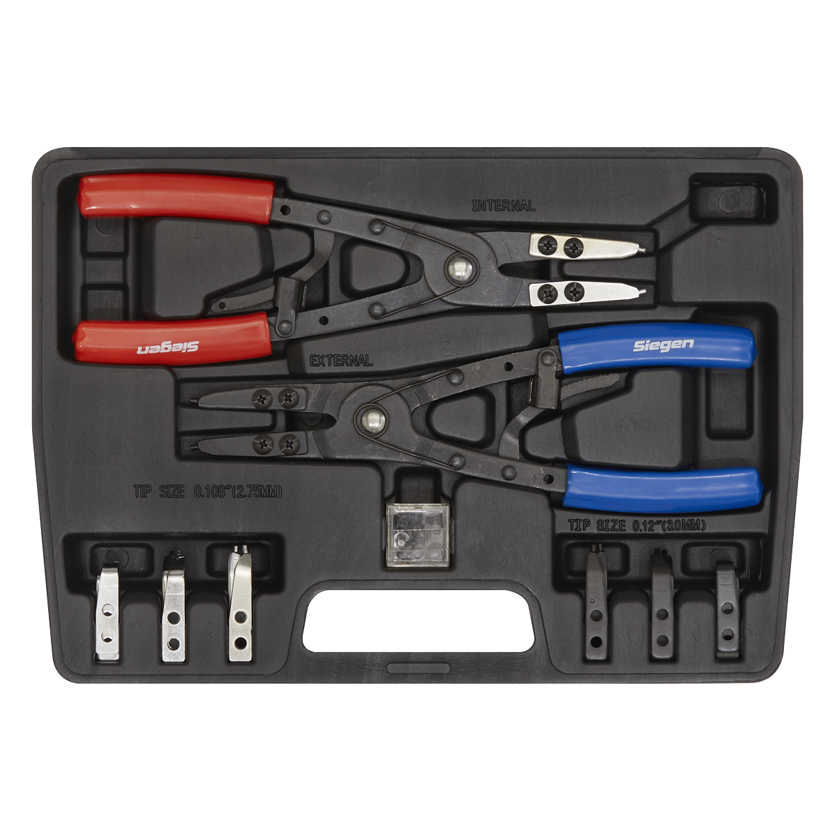 Sealey Circlip Pliers Set Internal/External Chunky Grip PVC Handles 265mm S0553