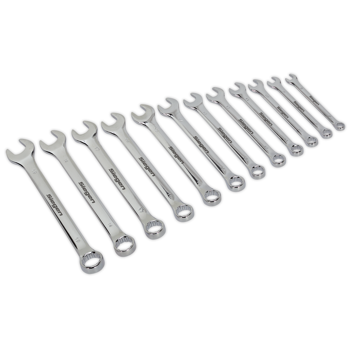 Sealey Metric Combi Drop-Forged Chrome Vanadium Steel 12 Piece Spanner Set S0563