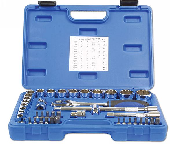 LASER 3571 42pc 1/2" Drive AllDrive Socket & Bit Set Chrome Vanadium S2 Steel