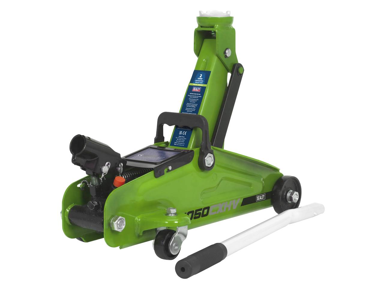 Sealey Trolley Jack 2 Tonne Short Chassis Hi-Visibility Trolley Jack 1050CXHV