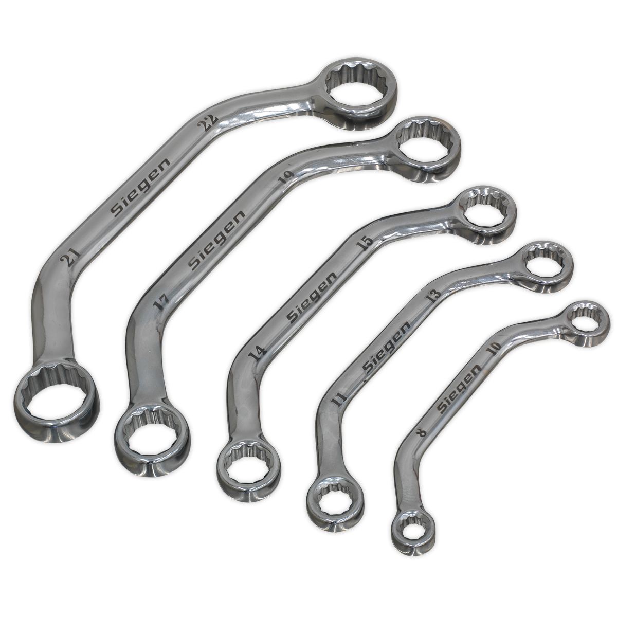 Sealey Obstruction Spanner Set Chrome Vanadium Steel 5 Pieces Metric S0716