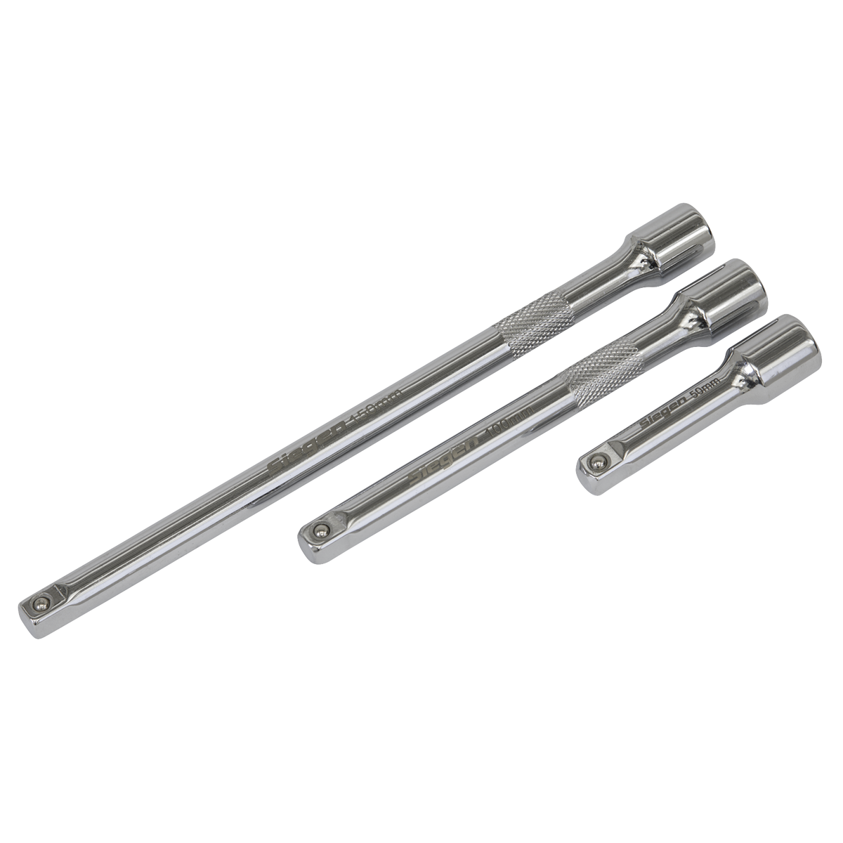 Sealey Extension Bar Set With Mirror Finish 1/4" Square Drive 3 Pieces S0718