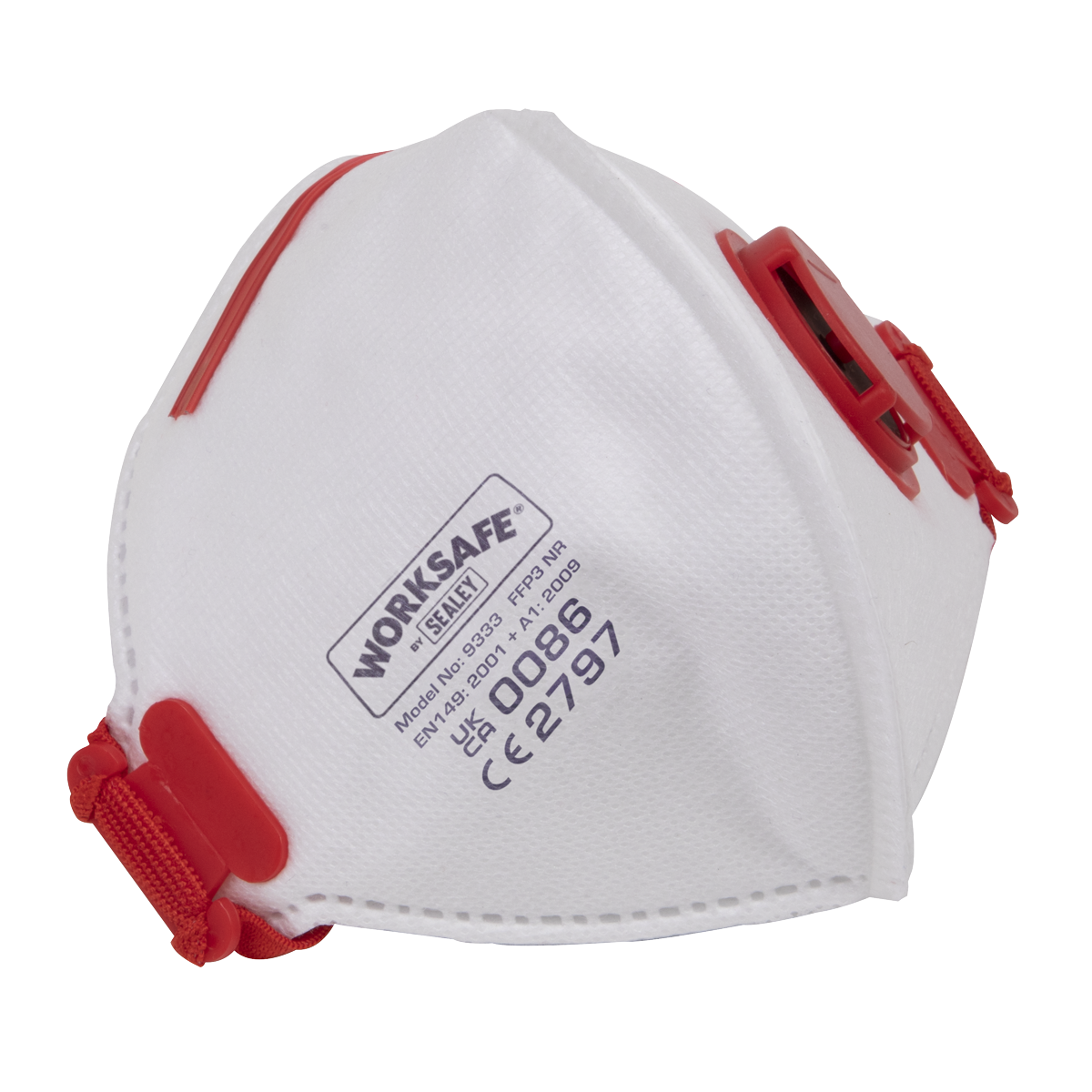 Sealey FFP3 Valved Fold Flat Mask Safety Protective For DIY Pack of 10 9333/10