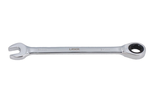 LASER 62656 Ratchet Ring Open-Ended Spanner 21mm Spanner Chrome Vanadium Steel