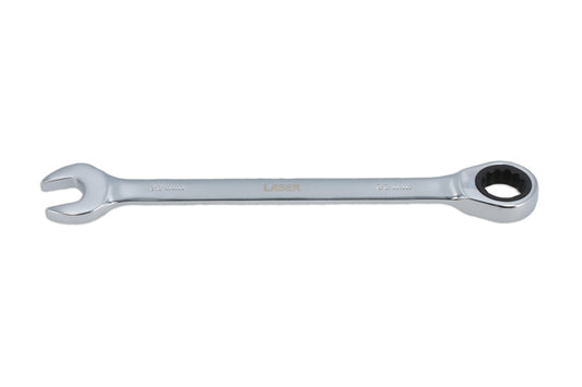 LASER 62657 Ratchet Ring Open-Ended Spanner 22mm Spanner Chrome Vanadium Steel