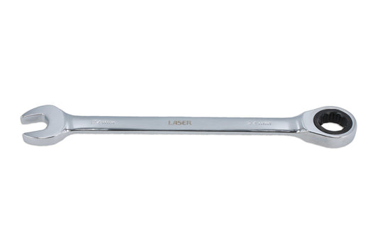 LASER 62658 Ratchet Ring Open-Ended Spanner 24mm Spanner Chrome Vanadium Steel