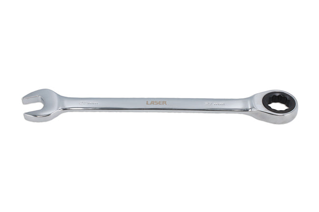 LASER 62659 Ratchet Ring Open-Ended Spanner 27mm Spanner Chrome Vanadium Steel