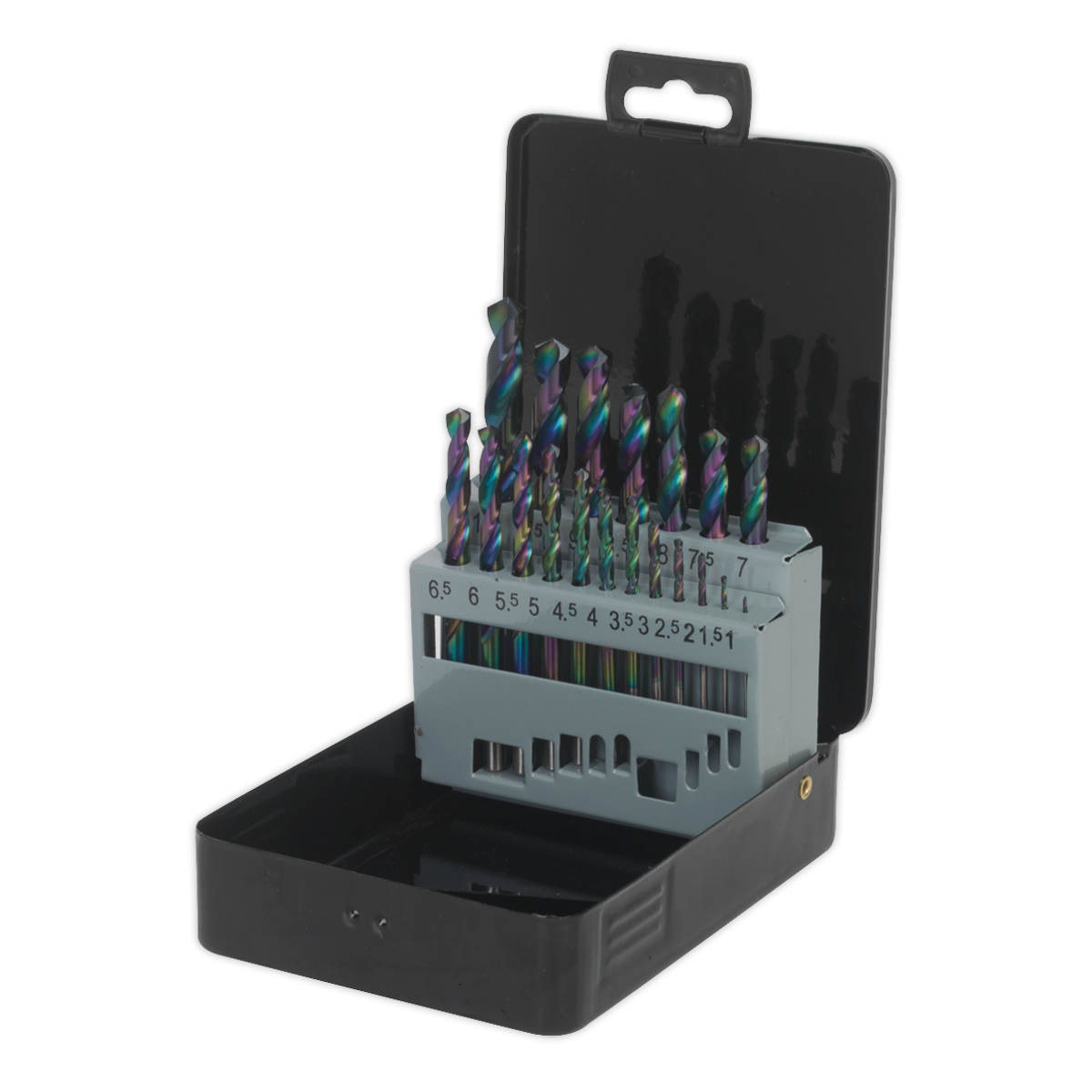 Sealey 19 Pieces Titanium Coated HSS Metric Drill Bit Set DIN 338 S0868