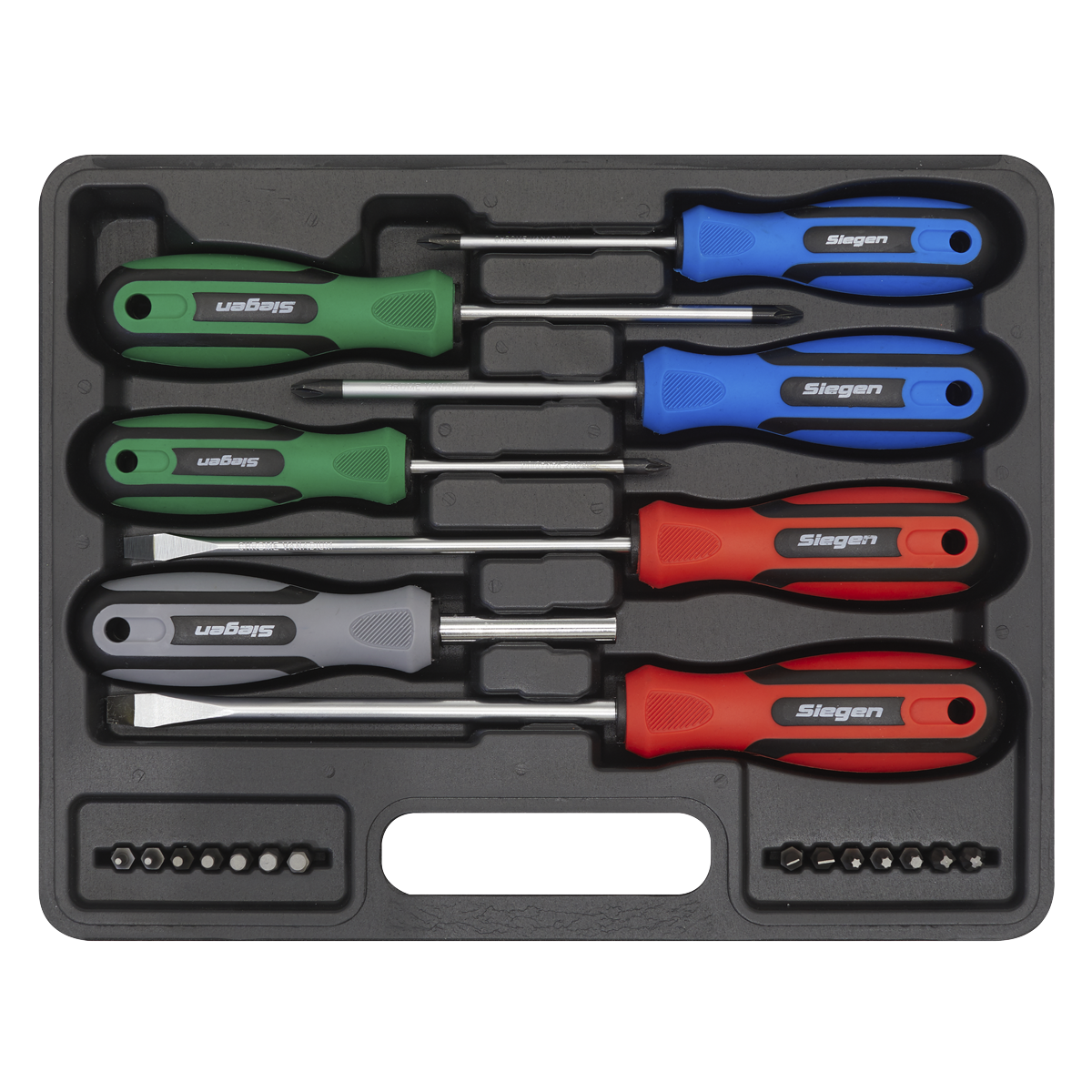 Sealey Screwdriver Set With Carry Case Contoured Soft Grip Handles 21pc S0923