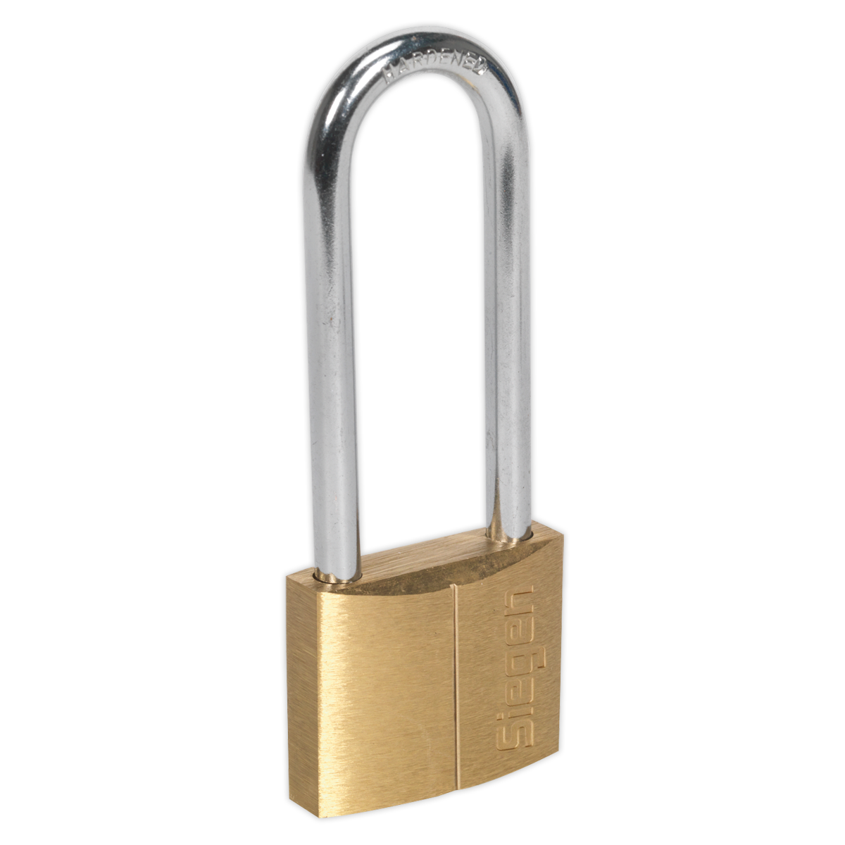 Sealey 40mm Long Shackle Brass Body Padlock With Brass Cylinder Three Keys S0989