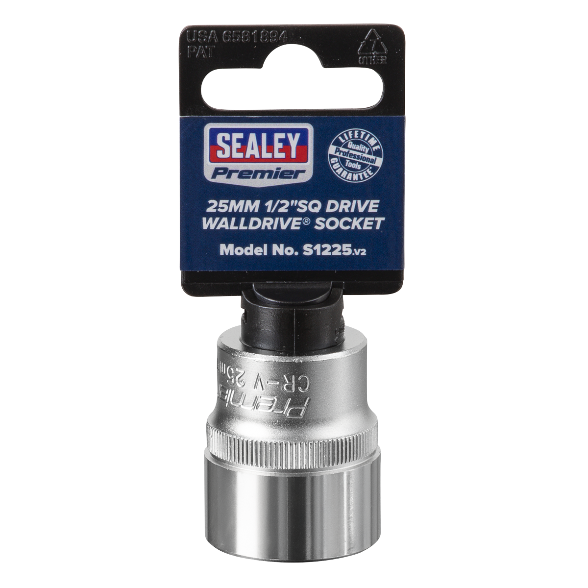 Sealey WallDrive Socket Tool 25mm 1/2" Square Drive Chrome Vanadium Steel S1225