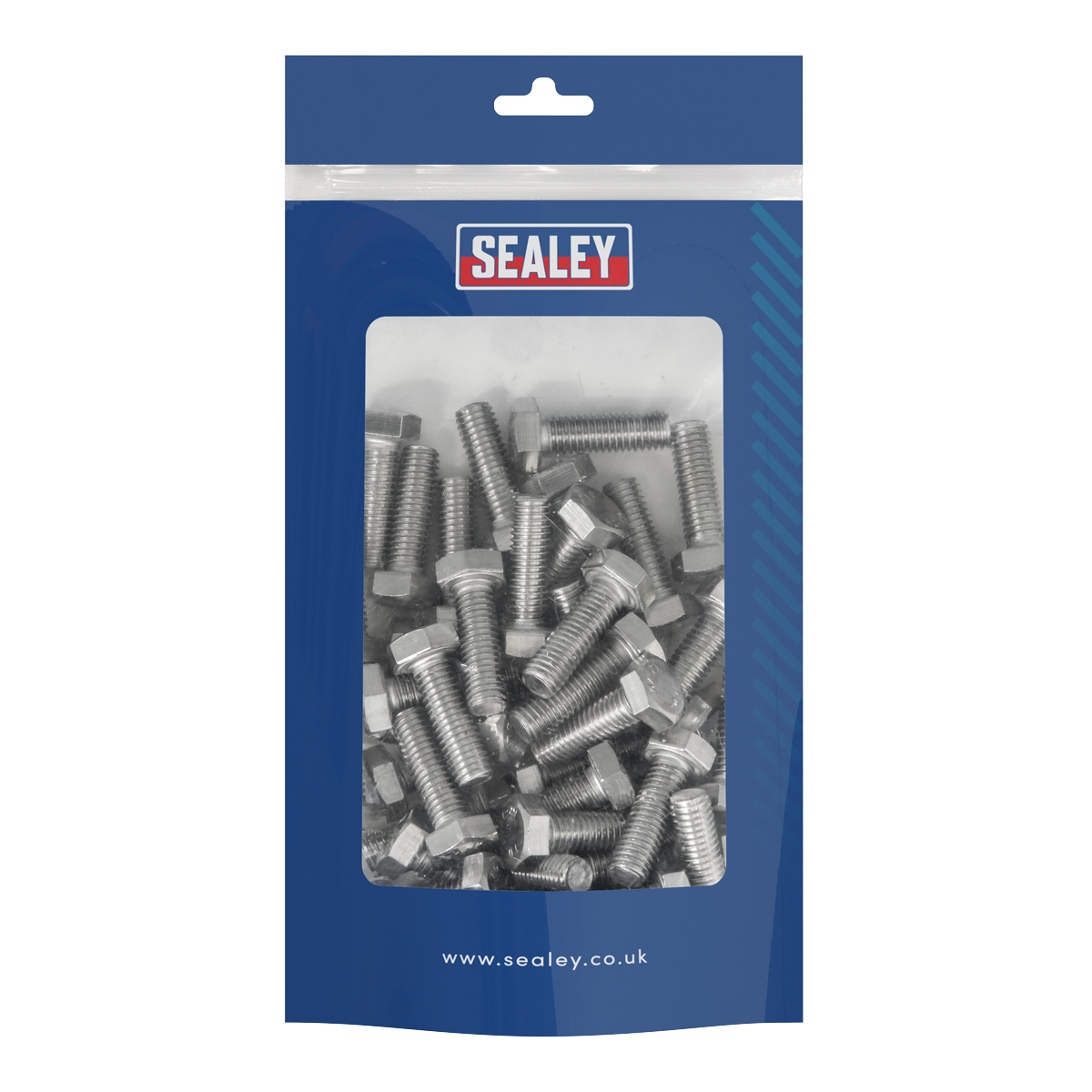 Sealey Stainless Steel Hex Head Set Screw DIN 933 M8 X 25 A2 50 Pieces S825S