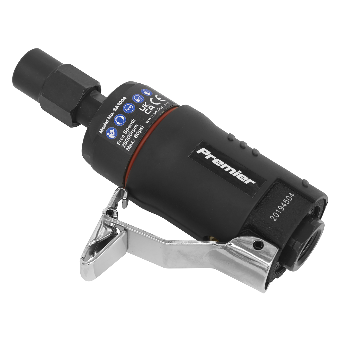 Sealey Mini Air Die Grinder With Contoured Composite Handle 6mm Black SA1004