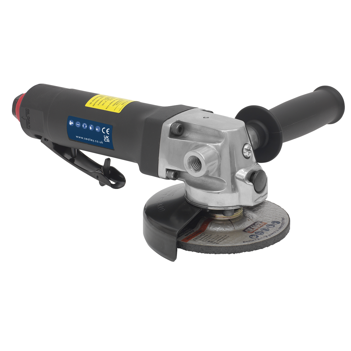 Sealey Ø100mm Air Angle Grinder Composite Body With Side Handle & Spanner SA152