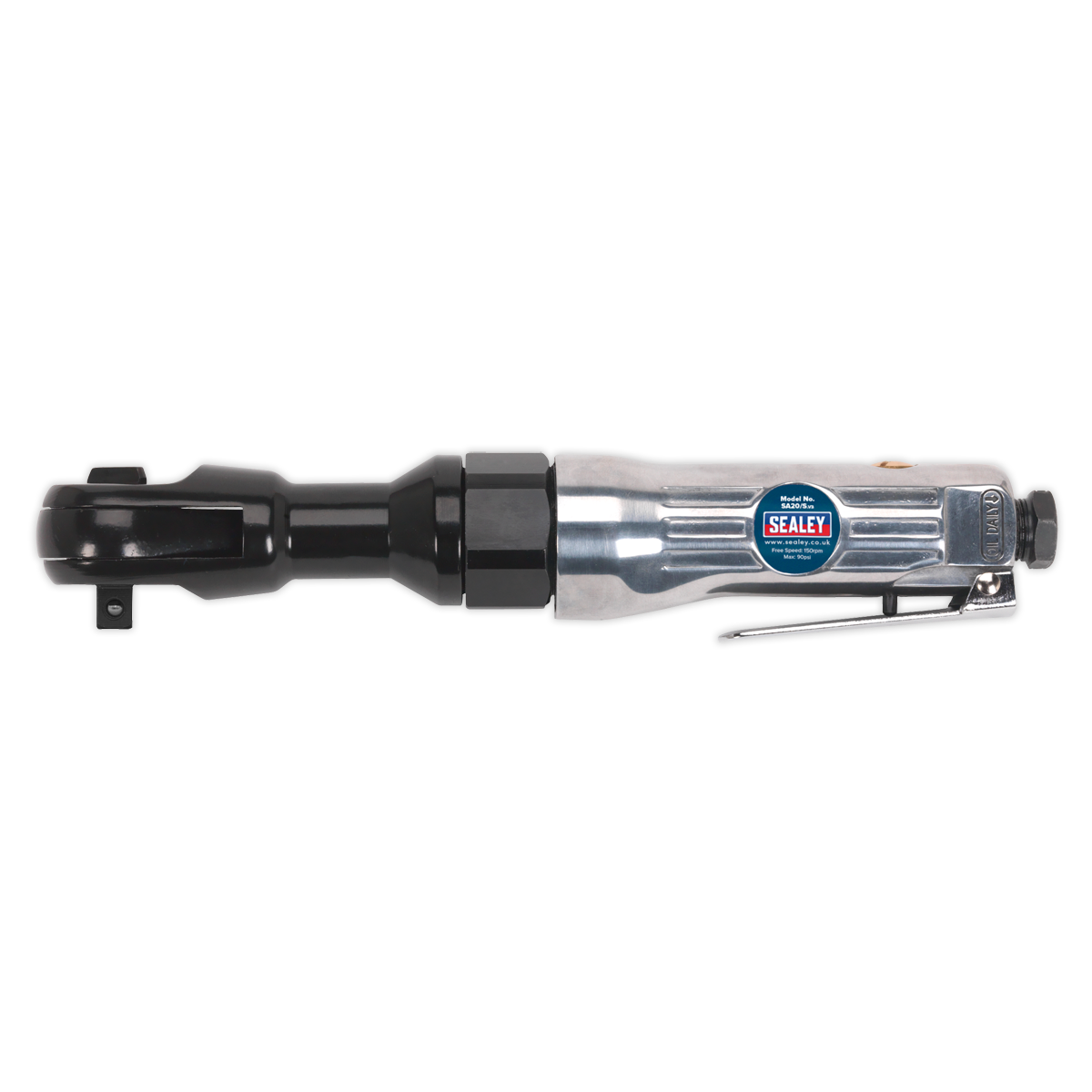 Sealey Air Ratchet Wrench 3/8" Square Drive With Hardened Steel Anvil SA20/S