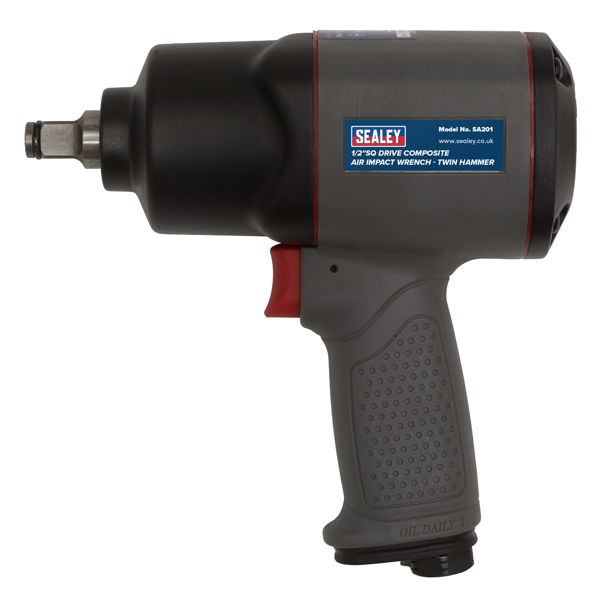 Sealey 1/2" Square Drive Air Impact Wrench Composite Twin Hammer 8500 RPM SA201