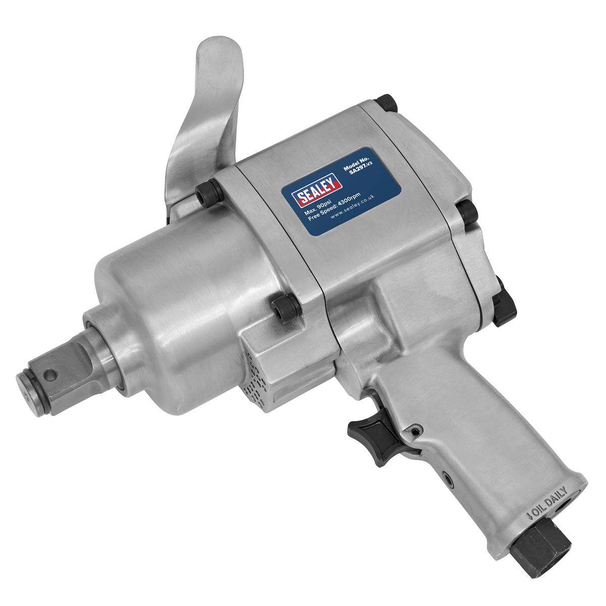 Sealey 1" Square Drive Air Impact Wrench Pistol Type With Top Handle SA297