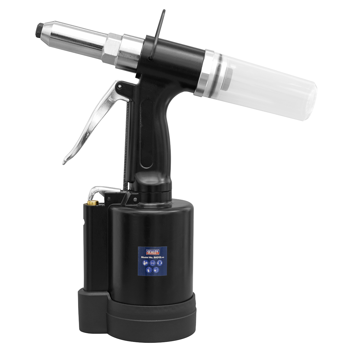 Sealey Air Hydraulic Riveter 3/16" Steel Aluminium & Stainless Steel Rivet SA312