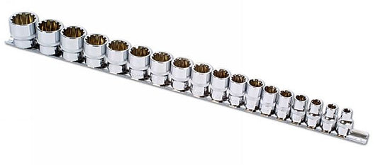 LASER 3593 18 Pieces 3/8" Inch Drive AllDrive Socket Set Chrome Vanadium Steel