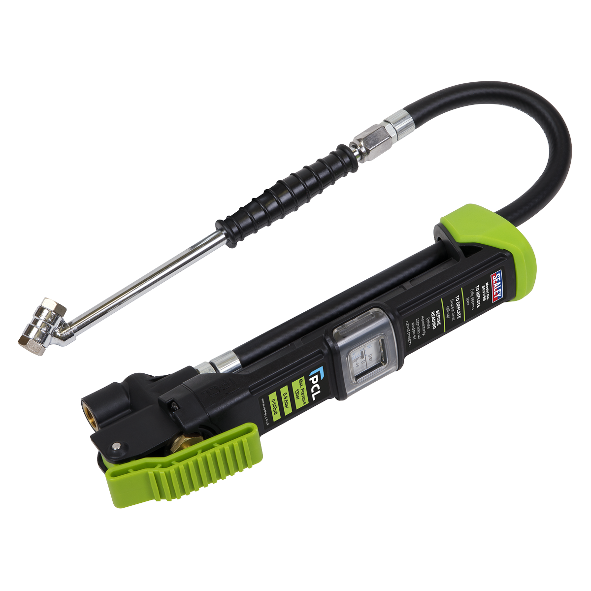 Sealey Twin Push On Connector Tyre Inflator Airlite Eco 205mm Hose SA37/99