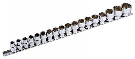 LASER 3594 18pc 1/2" Inch Drive AllDrive Socket Set Chrome Vanadium Steel