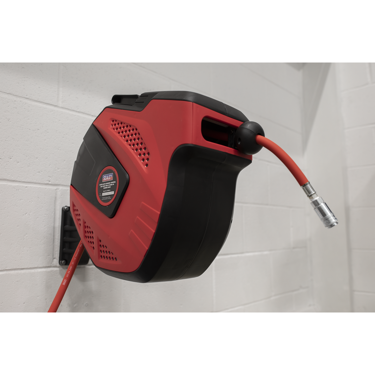 Sealey Auto Rewind Control Air Hose Reel 15m Ø10mm ID - Rubber Hose SA822