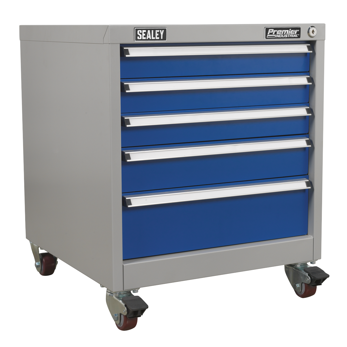 Sealey Mobile Industrial Tool Cabinet 5 Drawer Lock With Two Coded Keys API5657B