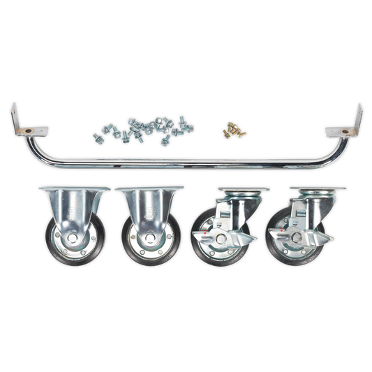 Sealey Industrial Handle & Wheel Kit For 725mm Tool Cabinets - Silver API725KIT