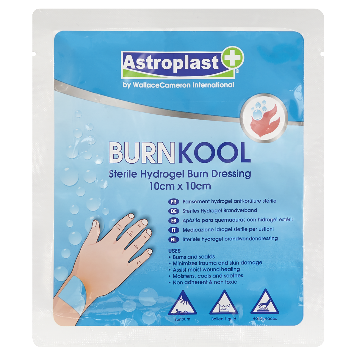 Sealey Watergel Burn Stop 10cm x 10cm Sterile Dressing Pain Reliever SBK10